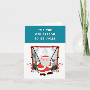 Cartão De Festividades Feriado de Natal do Esporte Lacrosse