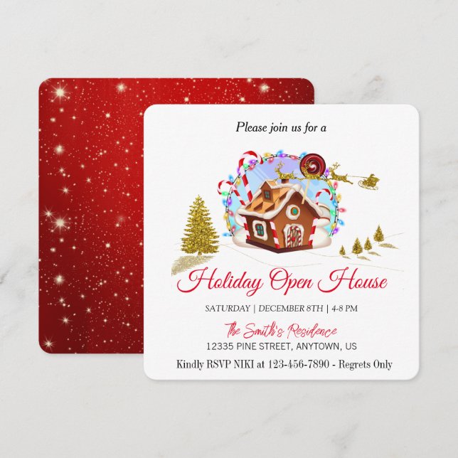 Cartão De Festividades Feriado de Natal e Ouro (Frente/Verso)