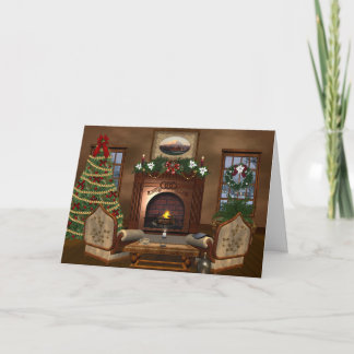 Cartão De Festividades Feriado de Natal em Cozy Country