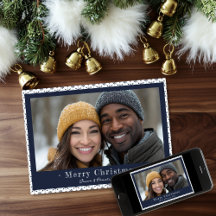 Feriado de Natal em Floco de Neve com Cinza Azul S