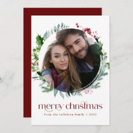 Cartão De Festividades Feriado de Natal Moderno em Ivy Berries