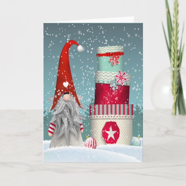 Cartão De Festividades Feriado de Natal - Pacotes de presentes e Papais n (Frente)