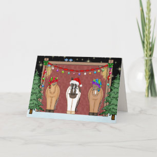 Cartão De Festividades Feriado de Natal para Cavalos Engraçados