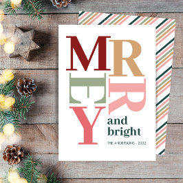 Cartão De Festividades Feriado de Natal Personalizado e Feliz Moderno