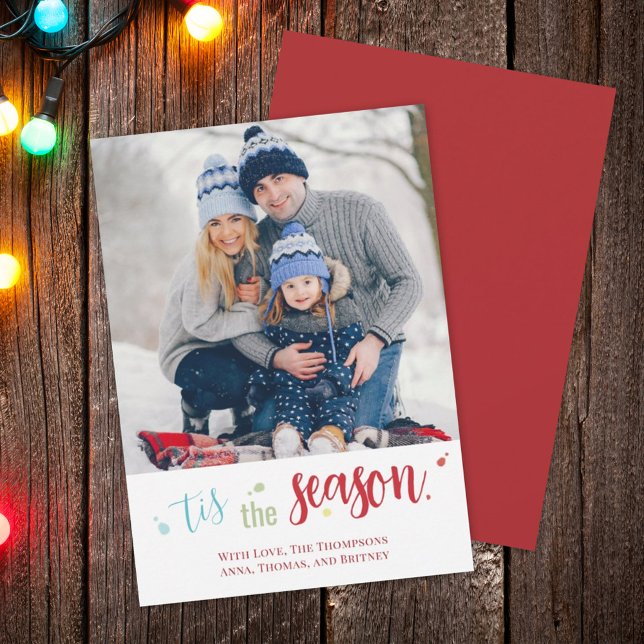 Cartão De Festividades Feriado de Natal Simples Esta é a Festa da Época (Criador carregado)