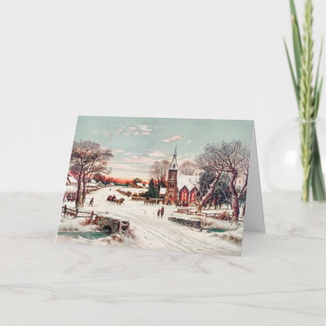 Cartão De Festividades Feriado de Pintura na véspera de Natal de Hoover e (Frente)