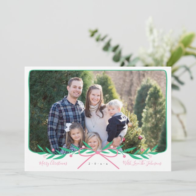 Cartão De Festividades Feriado de pré-disquete personalizado com Arco ros (Em pé/Frente)