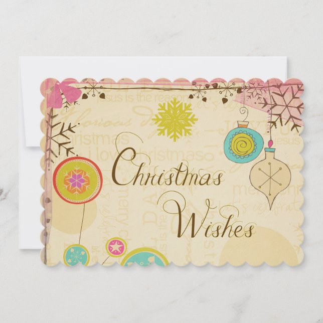 Cartão De Festividades Feriado de Tipografia Fashiado Antigo (Frente)