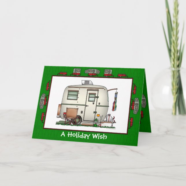 Cartão De Festividades Feriado de vidro do reboque de campista do ovo do (Frente)