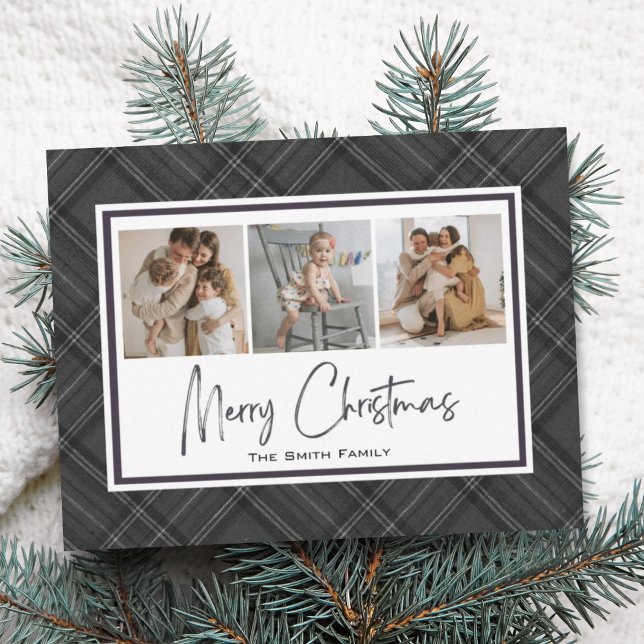 Cartão De Festividades Feriado de Xadrez Clássico de Natal Moderno (Criador carregado)