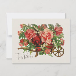 Cartão De Festividades Feriado do Namorados de Buquê Cottagecore Vintage