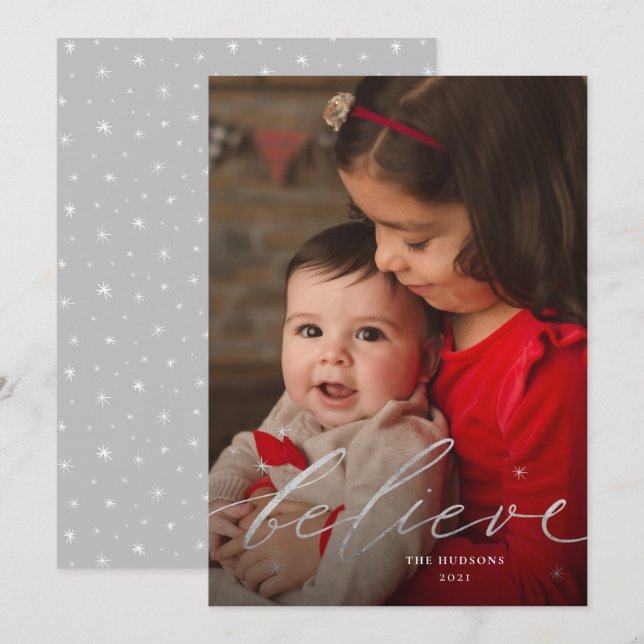 Cartão De Festividades Feriado Dourado mínimo de caligrafia de Script (Frente/Verso)