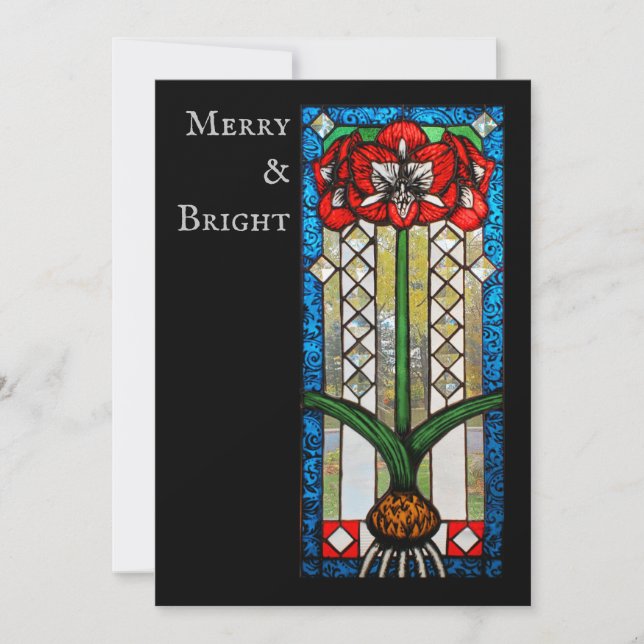 Cartão De Festividades Feriado e Natal em vidro amarillis (Frente)