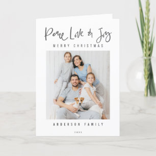 Cartão De Festividades Feriado em Foto Moderno de Amor e Joy Paz