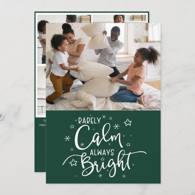 Cartão De Festividades Feriado Engraçado 5 Foto Raramente Calmo Natal Ver (Frente/Verso)