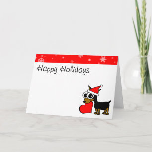 Cartão De Festividades Feriado Feliz de Férias Feliz de Pinscher Santa Ha