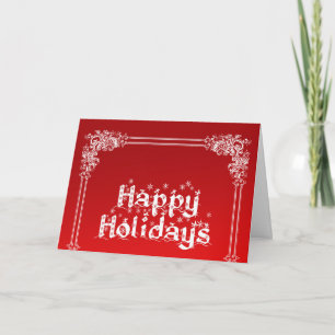 Cartão De Festividades Feriado Feliz do Plano de Fundo Vermelho e Branco