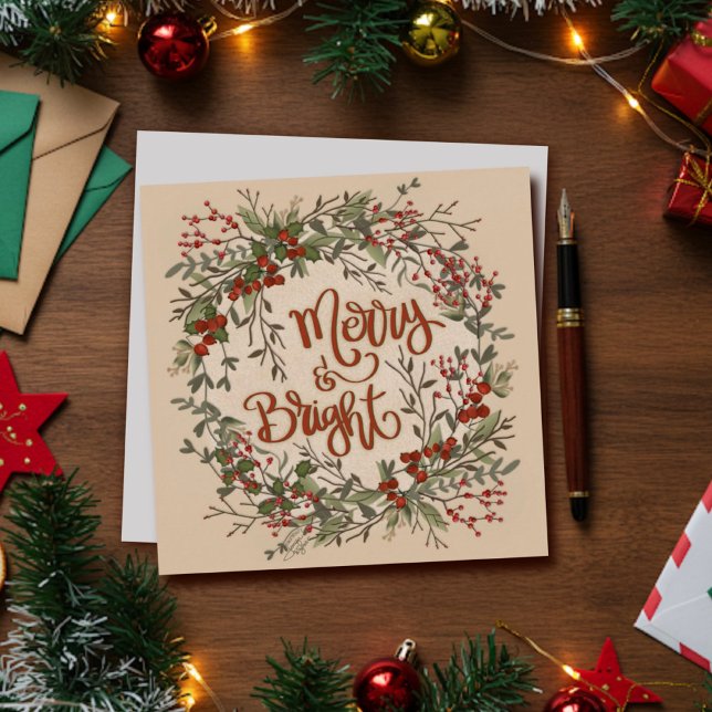 Cartão De Festividades Feriado Floral Simples de Feriado Floral feliz (Criador carregado)