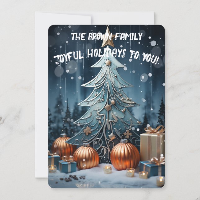 Cartão De Festividades Feriado Florestal Encantado (Frente)