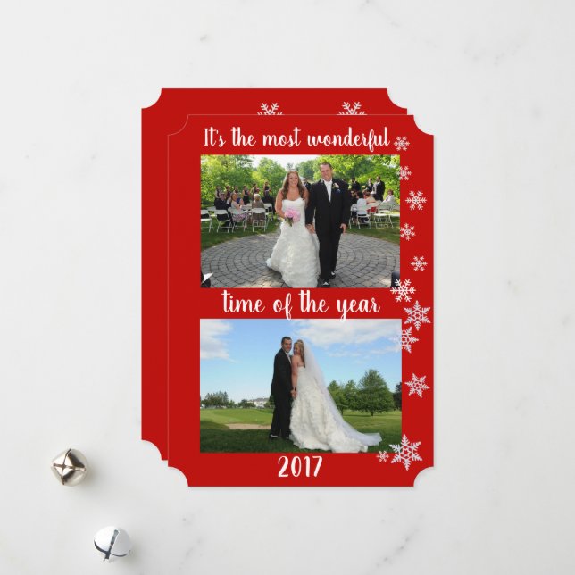 Cartão De Festividades Feriado Fotográfico do Ano Mais Maravilhoso (Frente/Verso In Situ)