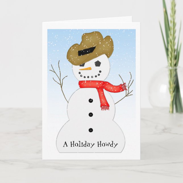 Cartão De Festividades Feriado Howdy (Frente)