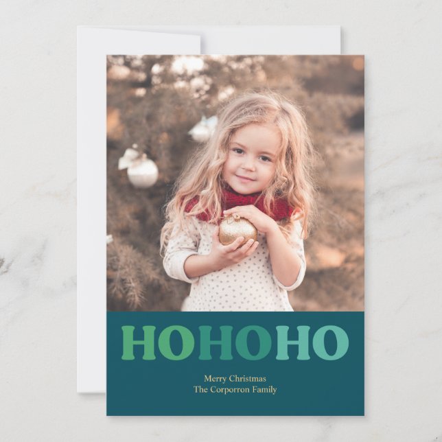 Cartão De Festividades Feriado Moderno Simples | Foto Verde 2 (Frente)