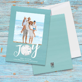 Cartão De Festividades Feriado Natal Joy Foto Simple Trendy Beach