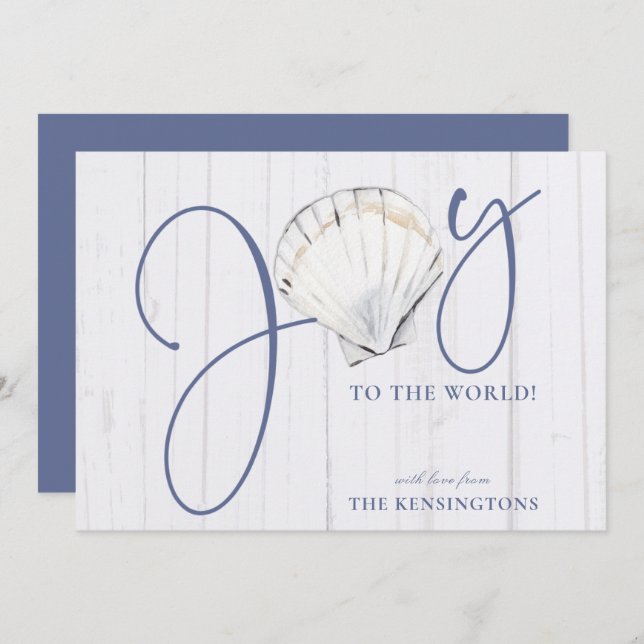 Cartão De Festividades Feriado Náutico Moderno de Alegria de Natal (Frente/Verso)