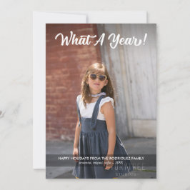 Cartão De Festividades Feriado Personalizado de Fotografia de Um Ano Mode
