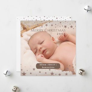 Cartão De Festividades Feriado Personalizado de Fotografia no Natal do Te