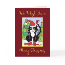 Feriado Personalizado de Gato Tuxedo Cuto Feliz de