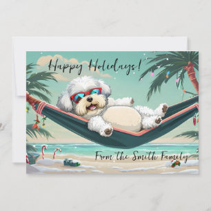 Cartão De Festividades Feriado Tropical de Bichon