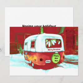 Cartão De Festividades Feriado Verde Vermelho dos Natais vintages Retro C