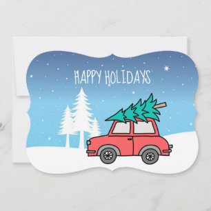 Cartão De Festividades Feriados de Árvore Natal Correspondem a Placa e En