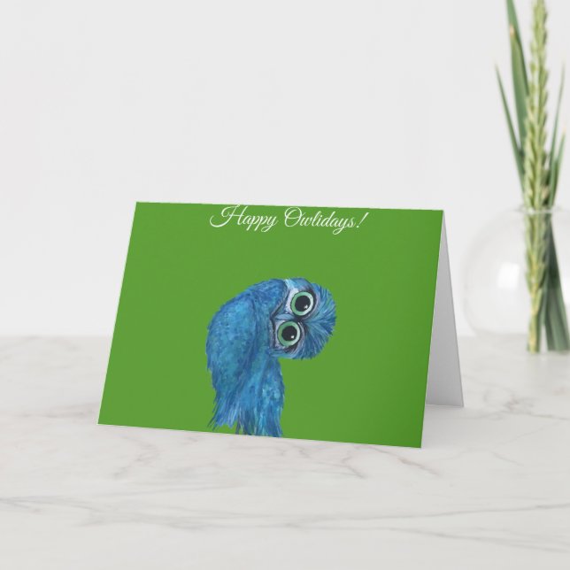 Cartão De Festividades Feriados de Coruja Burro (Frente)