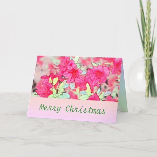 Cartão De Festividades Feriados de flores de azálea rosa adorável (Frente)