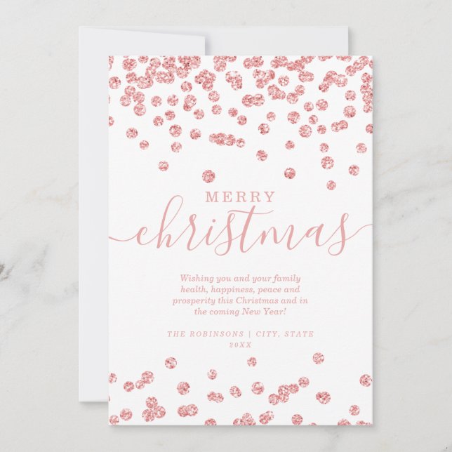 Cartão De Festividades Feriados de Natal DOURADOS simples - Branco brilha (Frente)