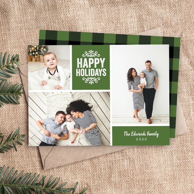Cartão De Festividades Feriados Felizes 3 Colagem de Fotos (Criador carregado)