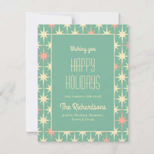 Cartão De Festividades Feriados Felizes Atômicos Modernos do Meio século