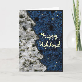 Cartão De Festividades Feriados Felizes Azuis de Textura Granite Sazonal