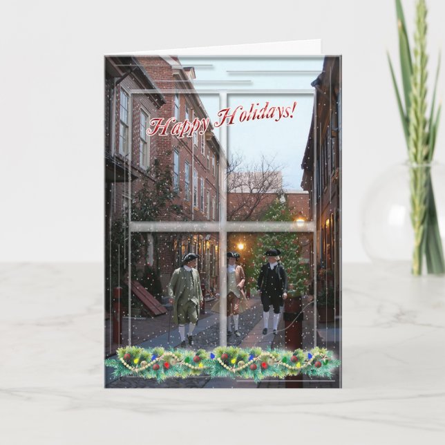 Cartão De Festividades Feriados felizes Coloniais (Frente)