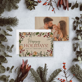 Cartão De Festividades Feriados Felizes da Foto da Família Personalizada