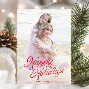 Cartão De Festividades Feriados Felizes da Sobreposição de Letras Vermelh