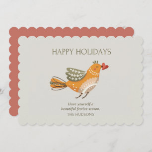 Cartão De Festividades Feriados felizes da Trendy Ilustração das aves d