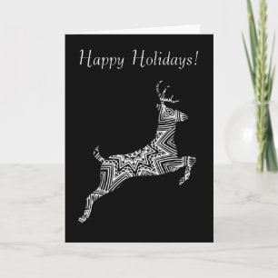 Cartão De Festividades Feriados Felizes de Deer Young Buck Padrão