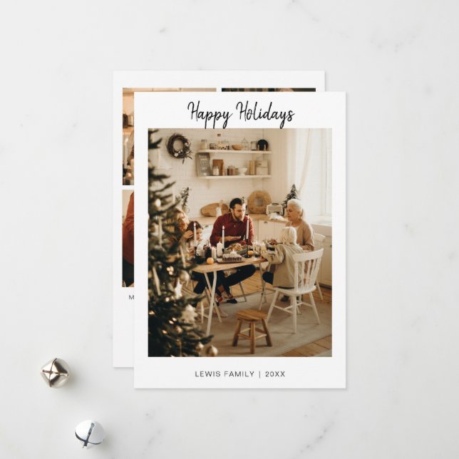 Cartão De Festividades Feriados felizes de Natal de Cinco Fotos (Frente/Verso In Situ)