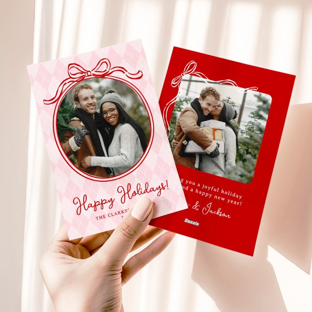 Cartão De Festividades Feriados felizes do Arco Quente e Vermelho (Criador carregado)