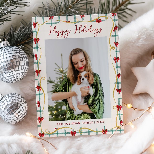 Cartão De Festividades Feriados Felizes do Arco Verde Vermelho Cute 1 Fot (Criador carregado)