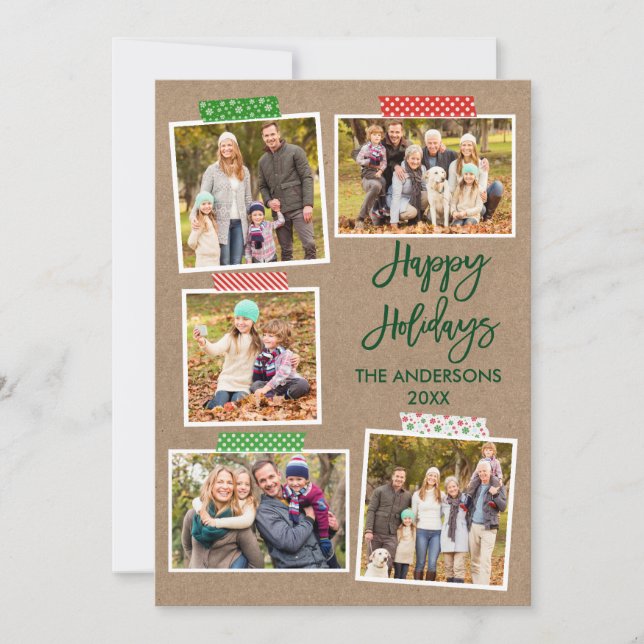 Cartão De Festividades Feriados Felizes do Escovo Feriados da Fita do Art (Frente)