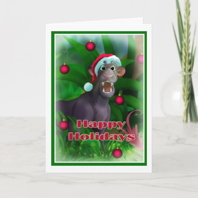 Cartão De Festividades Feriados Felizes Estilo da Selva 003 (Frente)